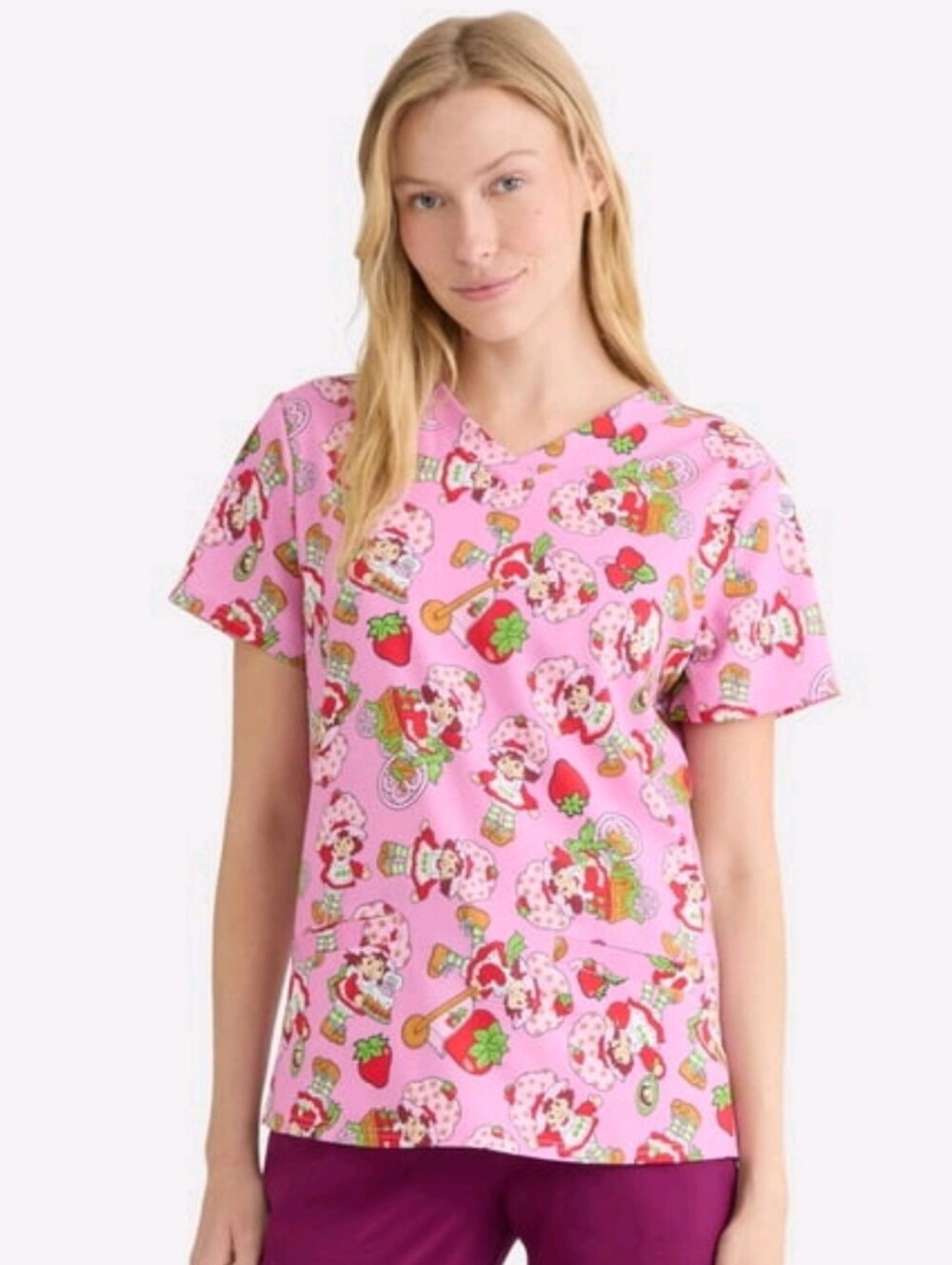 Strawberry Shortcake Women's Scrub Top